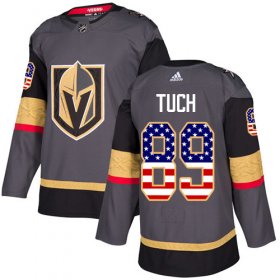 Wholesale Cheap Adidas Golden Knights #89 Alex Tuch Grey Home Authentic USA Flag Stitched NHL Jersey
