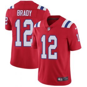 Wholesale Cheap Nike Patriots #12 Tom Brady Red Alternate Men\'s Stitched NFL Vapor Untouchable Limited Jersey