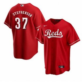 Wholesale Cheap Men\'s Cincinnati Reds #37 Tyler Stephenson Red MLB Cool Base Nike Jersey