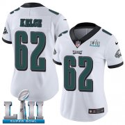 Wholesale Cheap Nike Eagles #62 Jason Kelce White Super Bowl LII Women's Stitched NFL Vapor Untouchable Limited Jersey