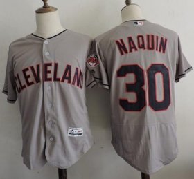 Wholesale Cheap Indians #30 Tyler Naquin Grey Flexbase Authentic Collection Stitched MLB Jersey