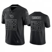 Wholesale Cheap Men's Tennessee Titans #98 Jeffery Simmons Black Reflective Limited Stitched Football Jersey