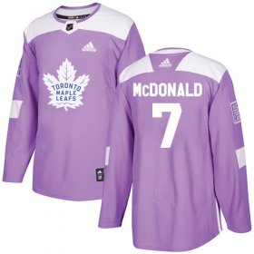 Wholesale Cheap Adidas Maple Leafs #7 Lanny McDonald Purple Authentic Fights Cancer Stitched NHL Jersey