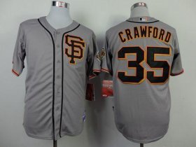 Wholesale Cheap Giants #35 Brandon Crawford Grey Road 2 Cool Base Stitched MLB Jersey