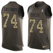 Wholesale Cheap Nike Colts #74 Anthony Castonzo Green Men's Stitched NFL Limited Salute To Service Tank Top Jersey