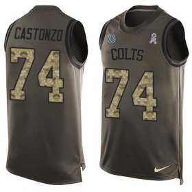 Wholesale Cheap Nike Colts #74 Anthony Castonzo Green Men\'s Stitched NFL Limited Salute To Service Tank Top Jersey