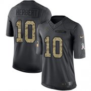 Wholesale Cheap Nike Chargers #10 Justin Herbert Black Men's Stitched NFL Limited 2016 Salute to Service Jersey