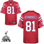 Wholesale Cheap Patriots #81 Randy Moss Red Alternate Super Bowl XLVI Embroidered NFL Jersey