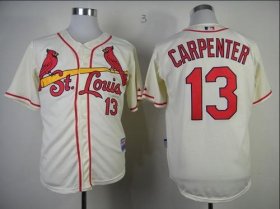 Wholesale Cheap Cardinals #13 Matt Carpenter Cream Cool Base Stitched MLB Jersey