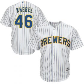 Wholesale Cheap Brewers #46 Corey Knebel White Strip Cool Base Stitched Youth MLB Jersey