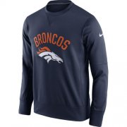 Wholesale Cheap Men's Denver Broncos Nike Navy Sideline Circuit Performance Sweatshirt