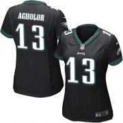 Wholesale Cheap Nike Eagles #13 Nelson Agholor Black Alternate Women's Stitched NFL New Elite Jersey