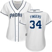 Wholesale Cheap Padres #34 Rollie Fingers White Home Women's Stitched MLB Jersey