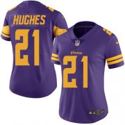 Wholesale Cheap Nike Vikings #21 Mike Hughes Purple Women's Stitched NFL Limited Rush Jersey