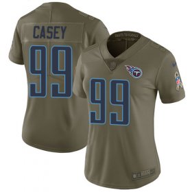 Wholesale Cheap Nike Titans #99 Jurrell Casey Olive Women\'s Stitched NFL Limited 2017 Salute to Service Jersey