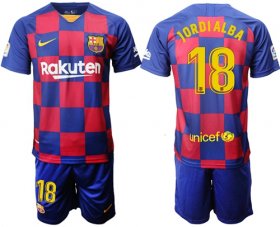 Wholesale Cheap Barcelona #18 Jordi Alba Home Soccer Club Jersey