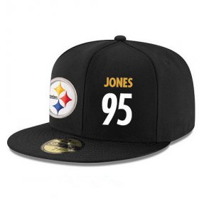 Wholesale Cheap Pittsburgh Steelers #95 Jarvis Jones Snapback Cap NFL Player Black with White Number Stitched Hat