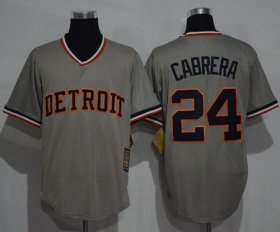 Wholesale Cheap Tigers #24 Miguel Cabrera Grey Cooperstown Throwback Stitched MLB Jersey