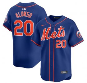 Cheap Men\'s New York Mets #20 Pete Alonso Royal 2024 Alternate Limited Stitched Baseball Jersey