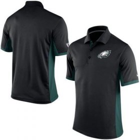 Wholesale Cheap Men\'s Nike NFL Philadelphia Eagles Black Team Issue Performance Polo