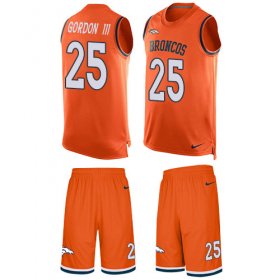 Wholesale Cheap Nike Broncos #25 Melvin Gordon III Orange Team Color Men\'s Stitched NFL Limited Tank Top Suit Jersey