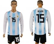 Wholesale Cheap Argentina #15 Acuna Home Long Sleeves Soccer Country Jersey