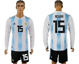 Wholesale Cheap Argentina #15 Acuna Home Long Sleeves Soccer Country Jersey