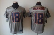 Wholesale Cheap Nike Broncos #18 Peyton Manning Grey Shadow Men's Stitched NFL Elite Jersey