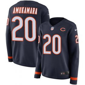 Wholesale Cheap Nike Bears #20 Prince Amukamara Navy Blue Team Color Women\'s Stitched NFL Limited Therma Long Sleeve Jersey