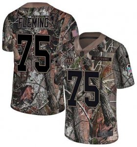 Wholesale Cheap Nike Giants #75 Cameron Fleming Camo Youth Stitched NFL Limited Rush Realtree Jersey