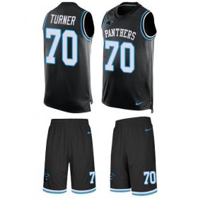 Wholesale Cheap Nike Panthers #70 Trai Turner Black Team Color Men\'s Stitched NFL Limited Tank Top Suit Jersey