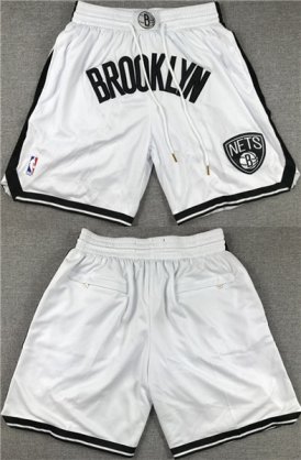 Wholesale Cheap Men\'s Brooklyn Nets White Shorts (Run Small)