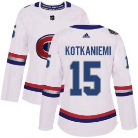 Wholesale Cheap Adidas Canadiens #15 Jesperi Kotkaniemi White Authentic 2017 100 Classic Women\'s Stitched NHL Jersey