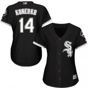 Wholesale Cheap White Sox #14 Paul Konerko Black Alternate Women's Stitched MLB Jersey