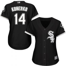 Wholesale Cheap White Sox #14 Paul Konerko Black Alternate Women\'s Stitched MLB Jersey
