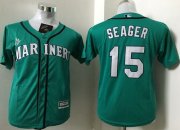 Wholesale Cheap Mariners #15 Kyle Seager Green Cool Base Stitched Youth MLB Jersey
