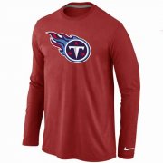 Wholesale Cheap Nike Tennessee Titans Logo Long Sleeve T-Shirt Red