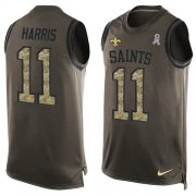 Wholesale Cheap Nike Saints #11 Deonte Harris Green Men's Stitched NFL Limited Salute To Service Tank Top Jersey