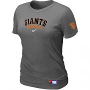 Wholesale Cheap Women's San Francisco Giants Nike Short Sleeve Practice MLB T-Shirt Crow Grey