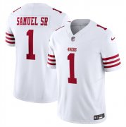 Cheap Men's San Francisco 49ers #1 Deebo Samuel White F.U.S.E. Vapor Untouchable Limited Football Stitched Jersey