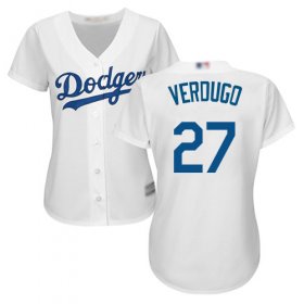 Wholesale Cheap Dodgers #27 Alex Verdugo White Home Women\'s Stitched MLB Jersey