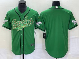 Wholesale Cheap Men\'s Philadelphia Eagles Blank Green Cool Base Stitched Baseball Jersey
