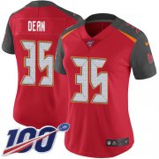 Wholesale Cheap Nike Buccaneers #35 Jamel Dean Red Team Color Women's Stitched NFL 100th Season Vapor Untouchable Limited Jersey
