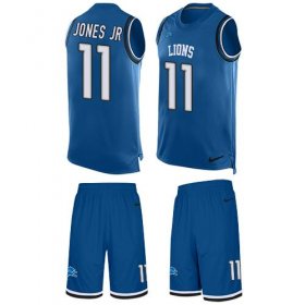 Wholesale Cheap Nike Lions #11 Marvin Jones Jr Blue Team Color Men\'s Stitched NFL Limited Tank Top Suit Jersey