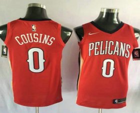 Wholesale Cheap Men\'s New Orleans Pelicans #0 DeMarcus Cousins New Red 2017-2018 Nike Swingman Stitched NBA Jersey