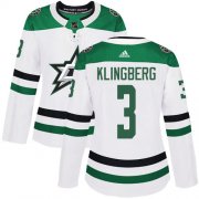 Cheap Adidas Stars #3 John Klingberg White Road Authentic Women's Stitched NHL Jersey