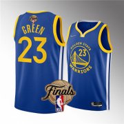 Wholesale Cheap Men's Golden State Warriors #23 Draymond Green 2022 Blue NBA Finals Stitched Jersey