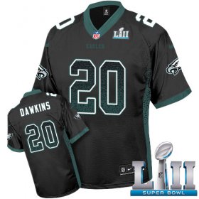 Wholesale Cheap Nike Eagles #20 Brian Dawkins Black Alternate Super Bowl LII Men\'s Stitched NFL Elite Drift Fashion Jersey