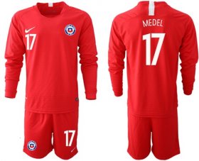 Wholesale Cheap Chile #17 Medel Home Long Sleeves Soccer Country Jersey