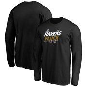 Wholesale Cheap Baltimore Ravens 2019 NFL Playoffs Bound Hometown Checkdown Long Sleeve T-Shirt Black